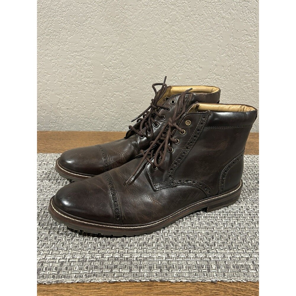 Florsheim Men’s Redford Wingtip Brown Leather Boots Size 13 Leather Lace Up